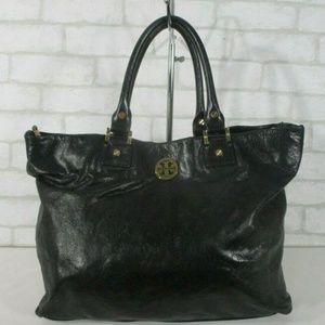 Tory Burch Black Soft Leather Tote Handbag